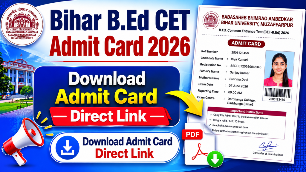 Bihar B.Ed CET Admit Card 2026