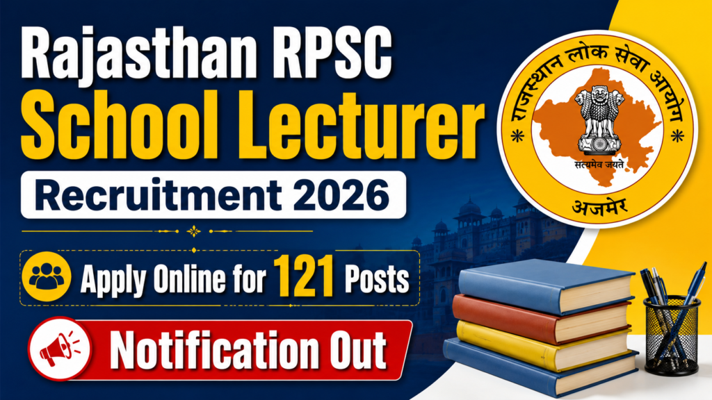 Rajasthan RPSC School Lecturer Recruitment 2026