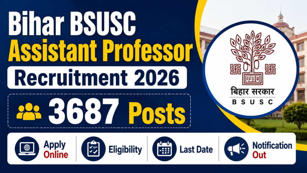 Bihar BSUSC Assistant Professor Recruitment 2026